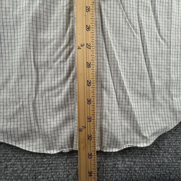 Brooks Brothers Slim Blue Check Cotton Non-Iron 16.5 36 Mens Long Sleeved Shirt - Picture 5 of 15